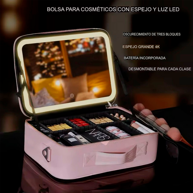 Cosmetiquera con luz led