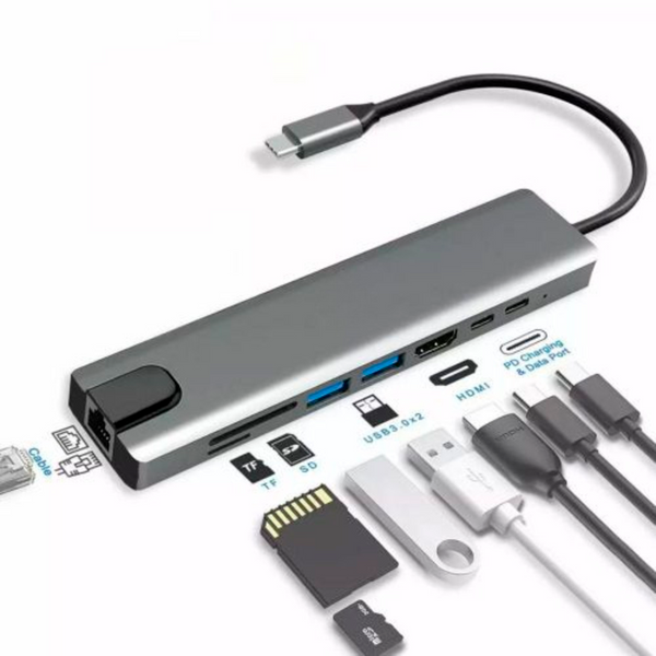 Adaptador Usb C 8 En 1 Multipuerto Hub U