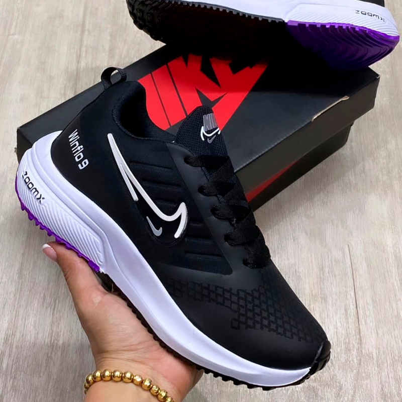 Nike Winflo 9 Negro Violeta Dama