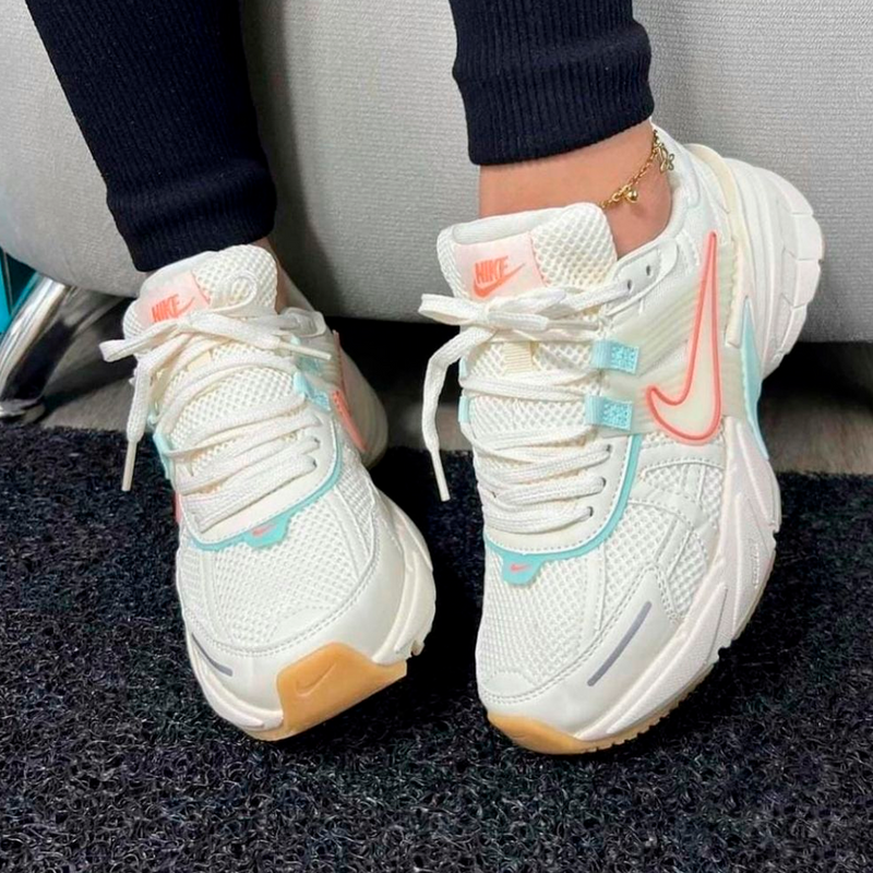 Nike V2k Blanco Naranja Dama